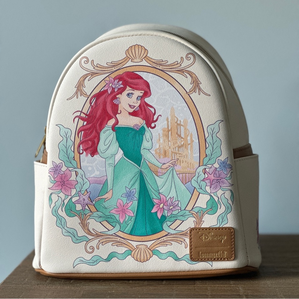 Loungefly Disney The Little Mermaid Ariel Portrait Floral Mini Backpack New